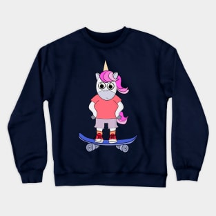 Unicorn skateboard Crewneck Sweatshirt